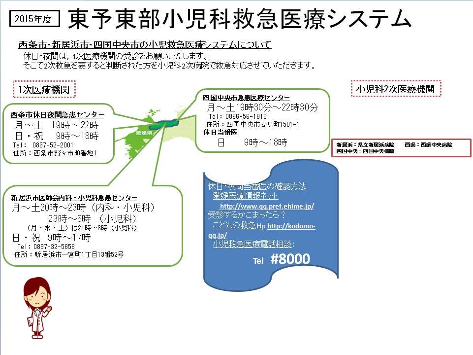 西条 新居浜の時間外診療体制について こどもの病気